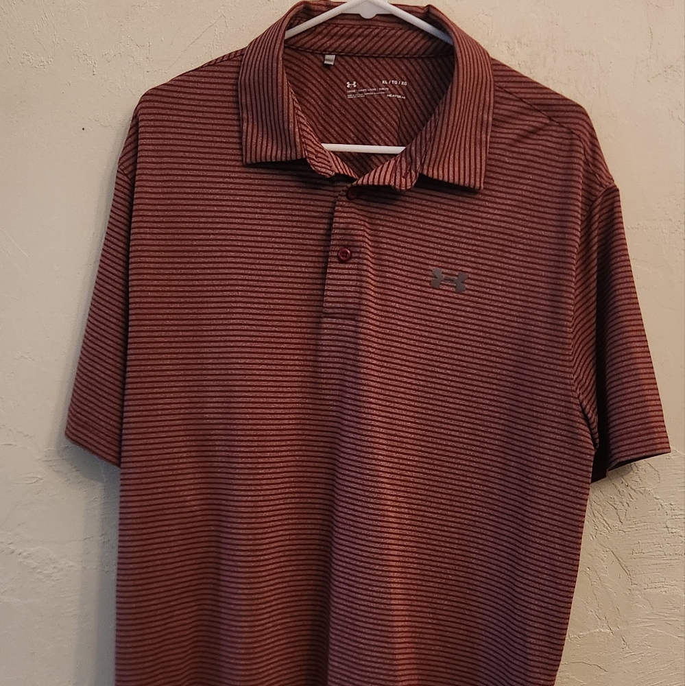 Under Armour Men's Striped Polo Shirt - Red